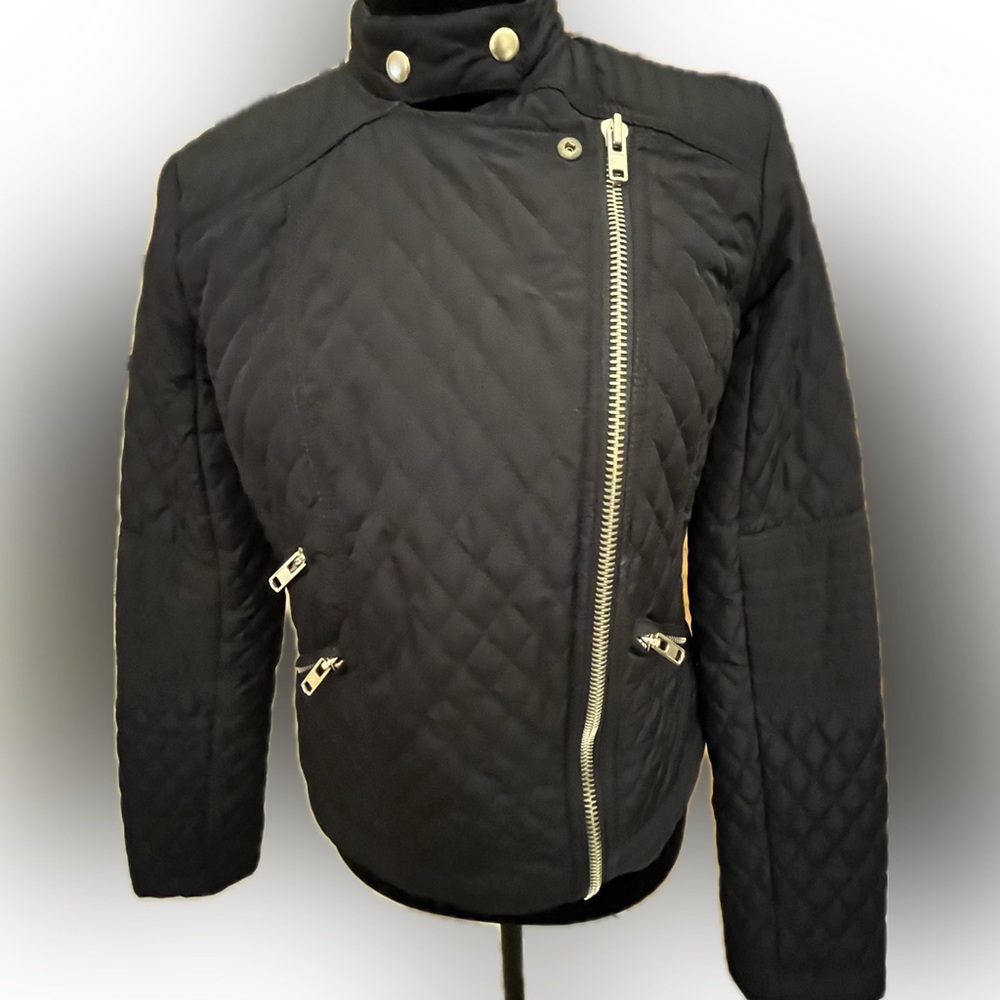 Quilted bomber jacket by TopShop.